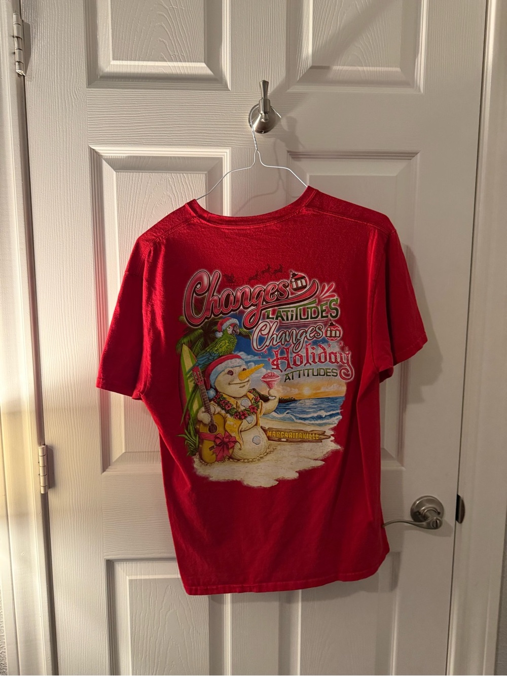 Margaritaville Red Holiday Snowman Graphic Tee